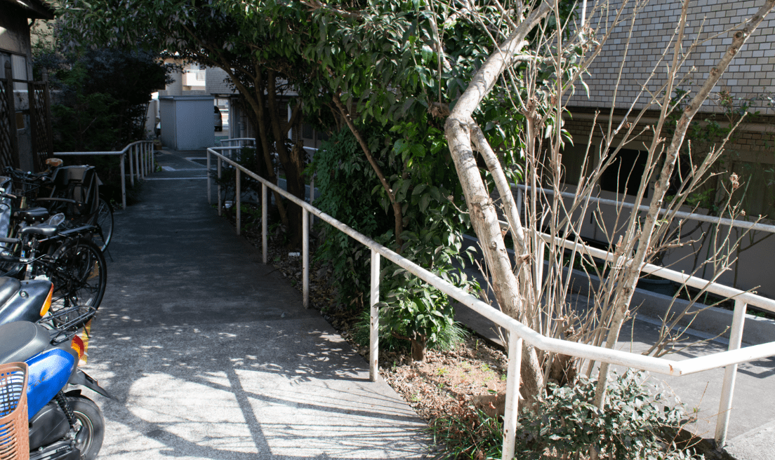 写真：リハビリ遊歩道（1階）の終点